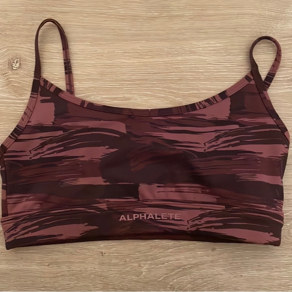 Alphalete Women's Camouflage Sports Bra - Maroon and rose pink. Never worn Small